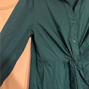 INC International Concepts Teal Shirt Dress